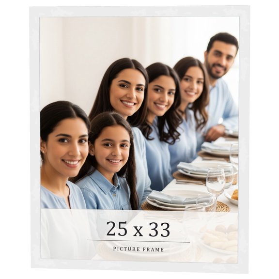 25x33 Frame White Real Wood Picture Frame Width 0.75 inches | Interior Frame Depth 0.5 inches |