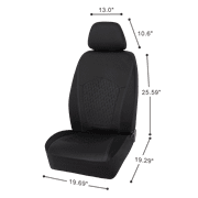 Auto Drive 2 PC Low Back Gel Cooling Car Seat Cover Polyester Black, Universal Fit, 2010SC12