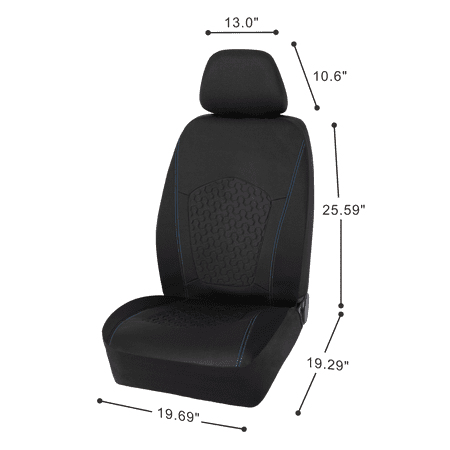 AUTO DRIVE 2 PC LOW BACK GEL COOLING CAR SEAT COVER POLYESTER BLACK, UNIVERSAL FIT, 2010SC12