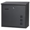 thumbnail image 1 of Decaller Metal Wall Mounted Mailboxes with Key Lock, Large Mail Box with View Window, Black, 1 of 4