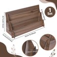 thumbnail image 2 of 2 Tier Greeting Card Display Stand Wood Retail Display Rack Portable Sticker Display Stand for Vendor Events Portable Magazine Literature Organizer Rack 16.5x5.7x8.2 Inch DIY Making, 2 of 6
