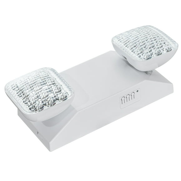 KFFKFF 6 Unit Emergency Lighting Set, 3W, White LED, 180 Min Backup Battery, Adjustable Dual-Head, Suitable for Ceiling/Wall Installation in Commercial Settings During Power Failures