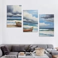 thumbnail image 4 of Nawypu  Beach Wall Art Boating Pictures: Blue Paintings Canvas Wall Art boats, Beach Pictures Canvas Prints Wall Art Bedroom Large Painting Size 12''x16''X3 Panels, 4 of 4