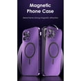 thumbnail image 2 of Magnetic Charging Aluminum Metal Bumper Matte Shell for iPhone 16 15 14 13 12 11 Pro Max Plus, with Glass Lens Protection, 2 of 10