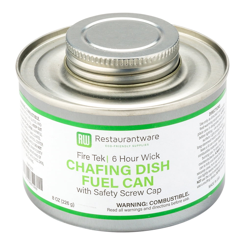 Fire Tek Silver Diethylene Glycol Chafing Dish Fuel Can 6Hour Wick