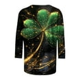 thumbnail image 4 of Odbmxy St Patty Day Shirts for Women Shamrock 3/4 Sleeve T Shirts for Women Trendy Casual Loose Everyday Breathable Tops,3XL, 4 of 5
