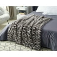 thumbnail image 2 of Legrand Faux Feather Fur Throw - Reverse Micromink, Extra Soft 50" x 60", Dark Grey, 2 of 9