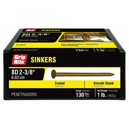 

Grip-Rite 2-3/8-in 11.5-Gauge Vinyl-coated Steel Sinker Nails 1lb.