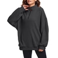 thumbnail image 6 of Asgosdo Women Oversized Sweatshirts Quarter Zip Long Sleeve Solid Color Casual Soft Pullover Fall Tops, 6 of 6