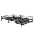 thumbnail image 5 of Full XL Over Queen Metal Bunk Bed with Trundle, Heavy Duty Twin Size Metal Bunk Beds Frame with Ladders and Safety Guard Rails, No Box Spring Needed (Black), 5 of 9