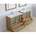thumbnail image 4 of Vanity Art 84" Double Sink Freestanding Bathroom Vanity Set with Ceramic Top and Mirror, 4 of 9