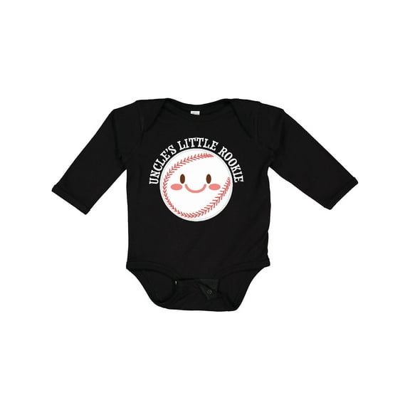 Inktastic Uncle's Little Rookie- baseball Boys or Girls Long Sleeve Baby Bodysuit