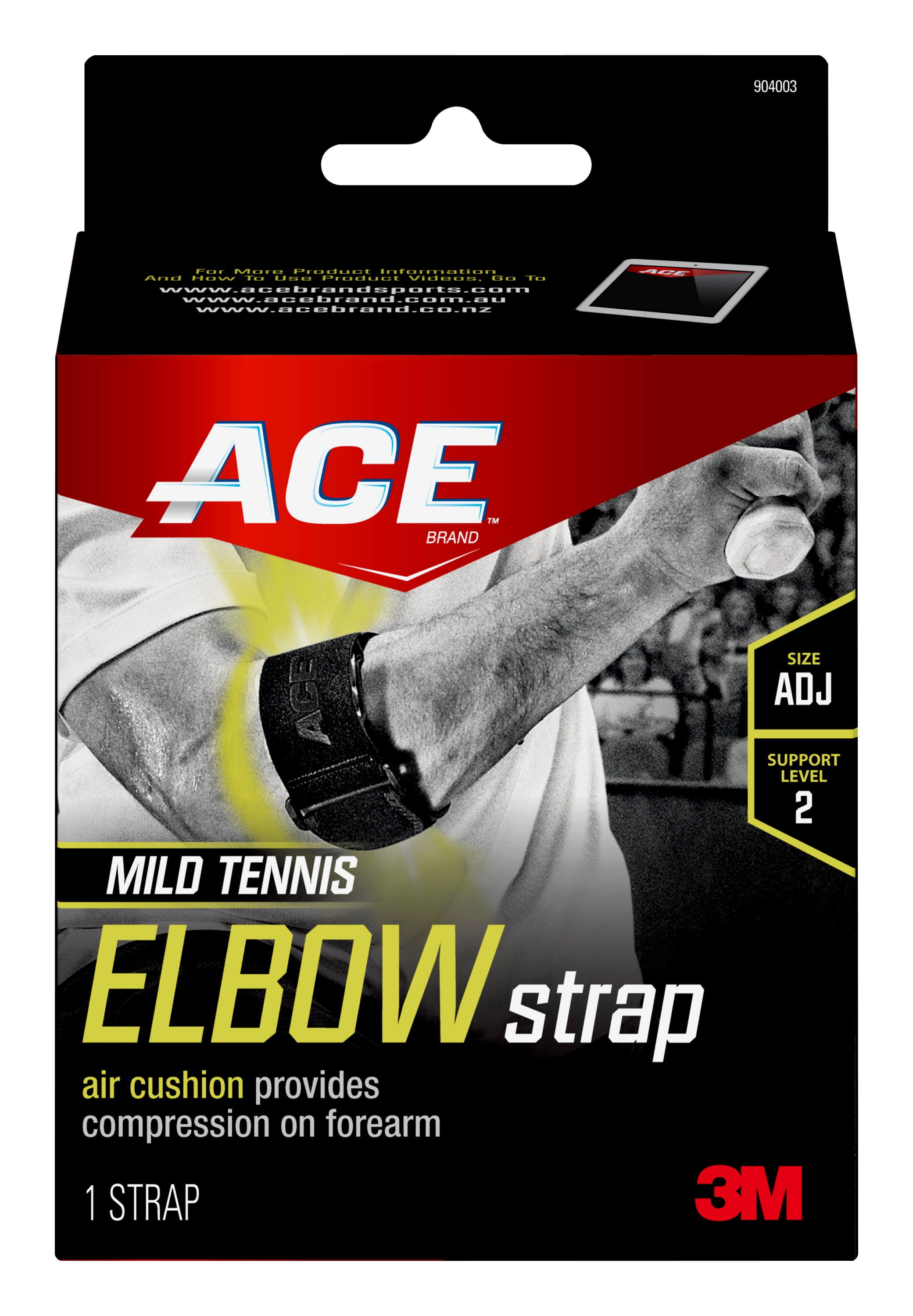 ACE Brand Mild Tennis Elbow Strap, Forearm Compression Brace, Black