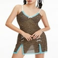 thumbnail image 1 of Robe Cami à Imprimé Léopard Transparent Col en V - Mini Body Aguichant pour Femmes, 1 of 9