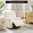 thumbnail image 6 of Recliner Chair Nursery, Oversized Manual Reclining Rocking Chair, 360 Swivel Glider with Cup Holder, Massage and Heat Recliner, Indoor Small Single Sofa Chairs for Adults RV Bedroom, Beige/Grey/Brown, 6 of 8