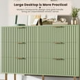 thumbnail image 5 of IDEALHOUSE Dressers 6 Drawer Wide Dresser, Fluted Modern Chest with Deep Drawers, Wooden Storage Organizer for Bedroom, Living Room, Entryway, Matte Green, 5 of 8