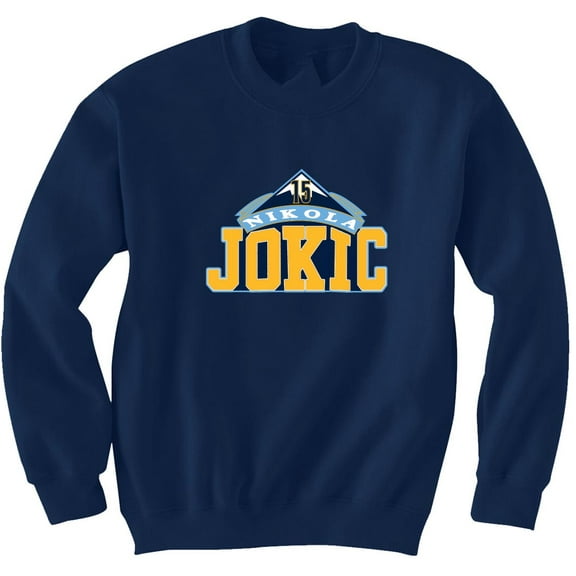 Blue Nikola Jokic Nuggets Logo Joker Crew Neck Sweatshirt