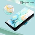 thumbnail image 5 of Allytech Moto G Power 2021 Case Wallet, Stylish Marble Folding Kickstand Full Body Protection Shockproof Cards Pocket Wrist Strap Wallet Cover for Motorola Moto G Power 2021 - Green Marble, 5 of 7
