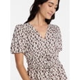 thumbnail image 5 of Time and Tru Women's and Women's Plus V Neck Shirred Peplum Top, Sizes XS-XXXL, 5 of 6