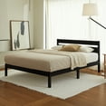 thumbnail image 4 of LIFEMENT King Classic Wood Platform Bed Frame with Headboard, Solid Wood, No Box Spring Needed, Easy Assembly, Minimalist Modern Design, Under Bed Storage, Black, 4 of 8