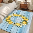 thumbnail image 4 of 3'x5' Area Rugs, Lemon Wreath Indoor Outdoor Area Rug for Living Room Bedroom, Farmhouse Blue Wooden Floral Washable Bathroom Rugs Kitchen Floor Carpet Mats Home Decor Aesthetic, 4 of 8