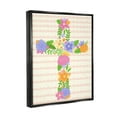 thumbnail image 3 of Stupell Industries Floral Cross Religious Symbol Botanical & Floral Painting Black Floater Framed Art Print Wall Art, 3 of 6
