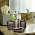 thumbnail image 6 of 4Pcs Bath Accessory Soap Dispenser Transparent Lotion Bottle Vanity Accessory Set Toilet Accessories Set Soap Dish Toothbrush Cup Decor Gray, 6 of 9