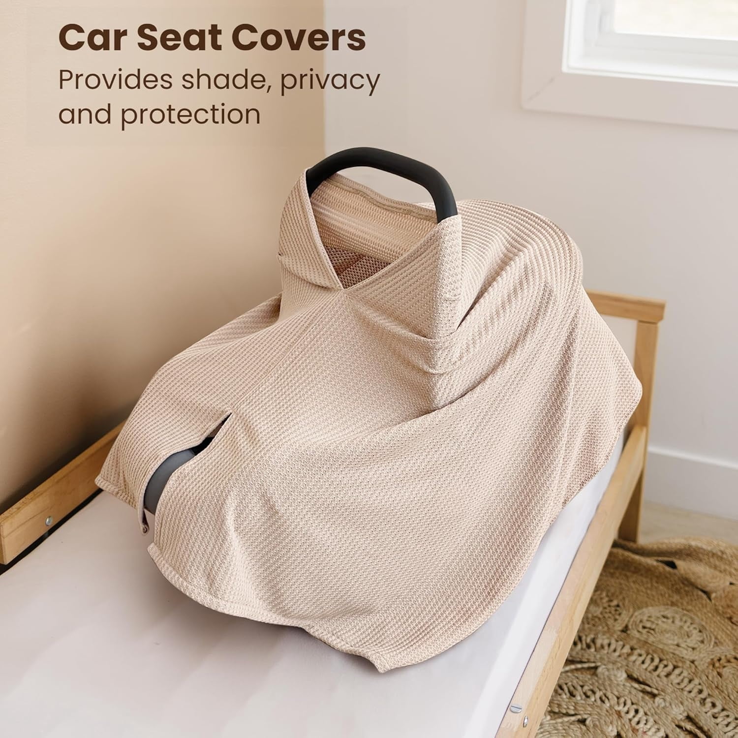 Nursing Cover for Breastfeeding, Soft & Breathable Privacy Poncho, Multi-Use Feeding Shawl, Comfortable & Portable Breastfeeding Cover for Women (Beige)