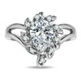thumbnail image 2 of Star K � Genuine White Topaz Pear Shape 8x6 Halo Split Shank Ring, 2 of 9