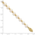 thumbnail image 3 of Primal Gold 14 Karat Yellow Gold 6-7mm White Near Round Freshwater Cultured Pearl Bead Bracelet, 3 of 4