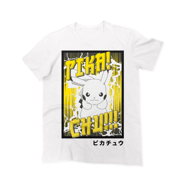 Playera Para Hombre Pokémon Pikachu Blanco Talla ECH Apparel