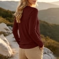 thumbnail image 5 of Tqcoqu Women's Solid Crew Neck Long Sleeve T-Shirt,Curved Hem Soft Stretch Basic Layering Top,Casual Daily Base Tee, 5 of 10