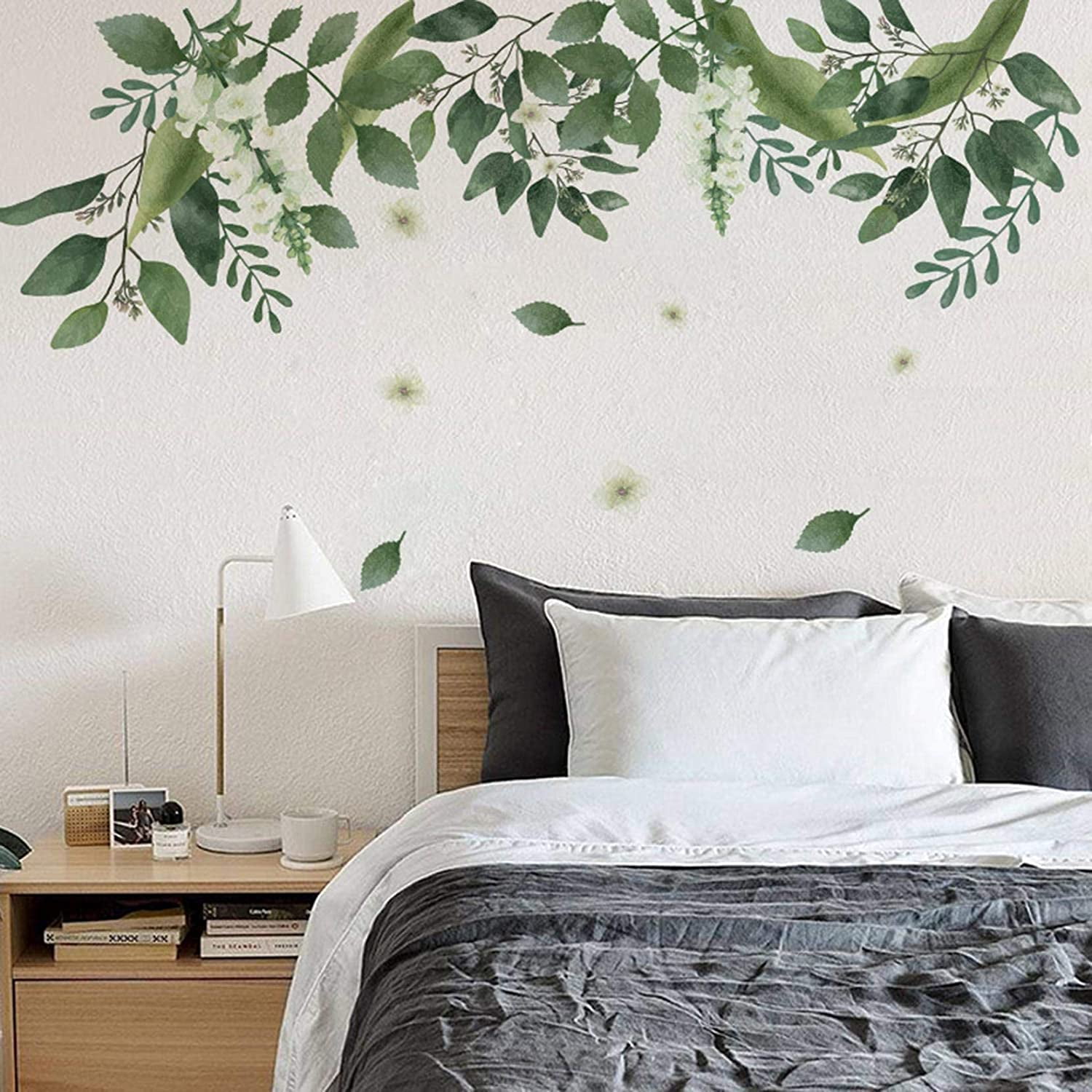 Pianpianzi Living Room Wall Mirrors Decorations Decorative Letters for  Shelf Vintage Things Stickers Green Leaves Wall Decal Wall Decals Fresh  Leaves