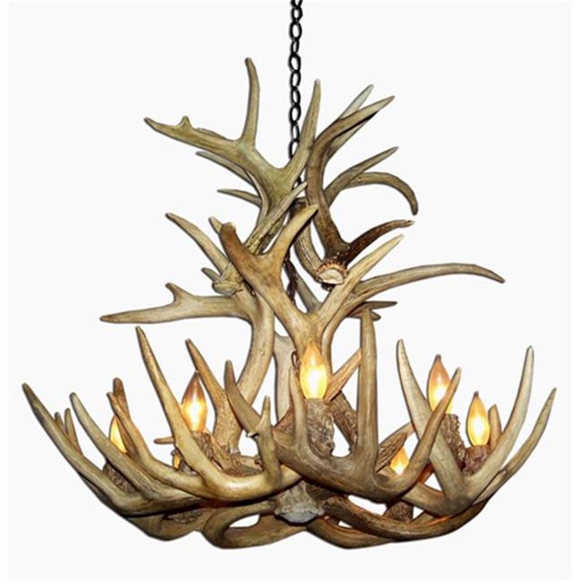 CDN Antler Design UNSRWC-M 24 Po Véritable Lustre Antler&44; Moyen