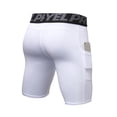 thumbnail image 3 of Finelylove Workout Shorts Men Compression Fit High Waisted Slim-Leg Solid Workout White L, 3 of 4