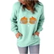thumbnail image 1 of Sudadera clásica de manga larga con cuello en V y estampado de Halloween para mujer Pompotops FGAJ15160, 1 of 8