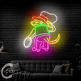 thumbnail image 2 of C-CRAFT Cowboy Opossum Neon Led Light Up 40 inch for Cowboy Home Bar Wall Decor, 2 of 5