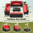 thumbnail image 2 of Homall 14 Pieces Rattan Patio Furniture Conversation Set Outdoor Sectional Sofa for Backyard,Red, 2 of 10