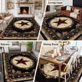 thumbnail image 6 of Texas Star Large Area Rugs 6x9 ft Western Retro Red Star Rustic Farmhouse Washable Rug Non Slip Indoor Carpet Absorbent Floor Mat for Living Room Bedroom Dining Room, 6 of 9