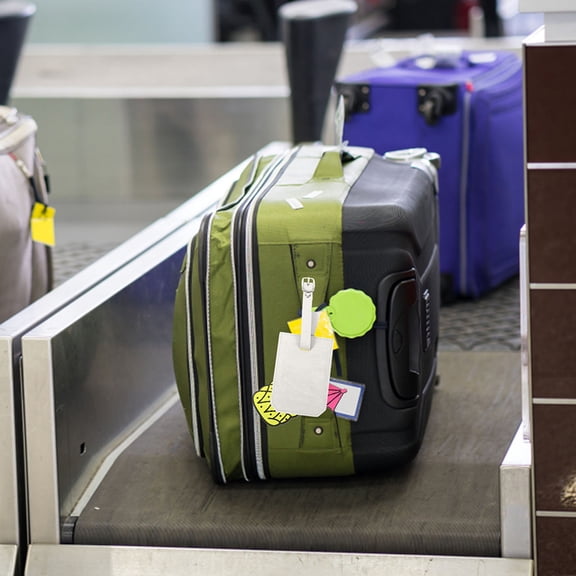 LOLIPPYY 2-Pack White Travel Luggage Tags with PU Material and Window for Suitcases and Bags