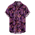 thumbnail image 3 of Paisley Men's Hawaiian Shirt Fashionable and Unique Top Summer Top for Travelling and Dating, 3 of 11