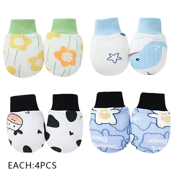 TELOLY 16Pcs Baby Mittens,Great Design Baby Mittens Newborn,Fresh Patterns Newborn Mittens No Scratch,Style1