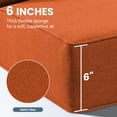 thumbnail image 3 of Patiobula Outdoor Deep Seat Cushion Set, 24 x 24, Water Repellent, Fade Resistant, 6" Thicken Deep Seat Bottom and Back Cushion for Chair, Sofa, and Couch, Orange (12-Piece), 3 of 9