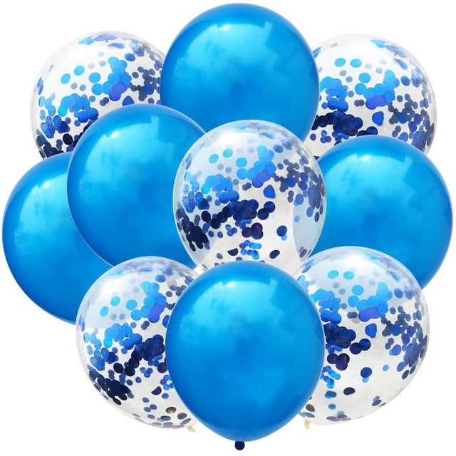 Nvzi 50 globos de confeti azul oscuro y azul oscuro, globos de fiesta de cumpleaños premium de 12 pulgadas, globos a granel para despedida de soltera, decoración de fiesta de graduación