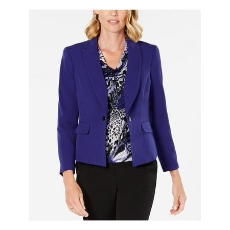 KASPER $99 Womens New Blue Suit Wear To Work Jacket 4P Petites B+B
