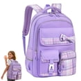 thumbnail image 2 of Plaid Bow Backpack, Multi Pocket Casual Daypack, Lightweight Travel Rucksack, Preppy Shoulder Bag, Waterproof Knapsack, Large Capacity Carryall for Daily Commute, Weekend Trip, Casual Use, 2 of 5