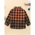 thumbnail image 4 of Bagilaanoe Toddler Baby Girl Boy Shirt Jacket Gradient Plaid Long Sleeve Single-Breasted Shacket Coat 18M 24M 3T 4T 5T 6T Kids Fall Casual Outwear, 4 of 9