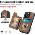 thumbnail image 3 of Phone Case for iPhone 14 Pro Max 6.7 inch Wallet Cover with Screen Protector and Wrist Strap Lanyard RFID Credit Card Holder Ring Stand iPhone14promax 5G i Phone14Max Plus iPhone14 ProMax Women Brown, 3 of 13