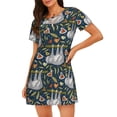 thumbnail image 1 of Easygdp Cute Sloth Camisón de manga corta para mujer, informal, estampado, 1 of 6