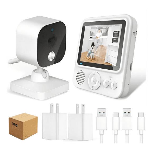 Monitor De Bebe Con Camara De Vision Nocturna Lab.G, BlancoNegro